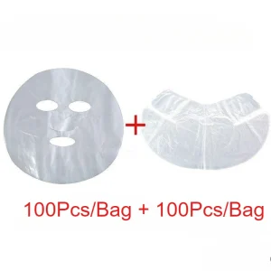 Face Plastic Film Full Face Cleaners Mask Neck Stickers 100Pcs Disposable Paper Transparent PE Masks Wraps Facial Beauty Healthy